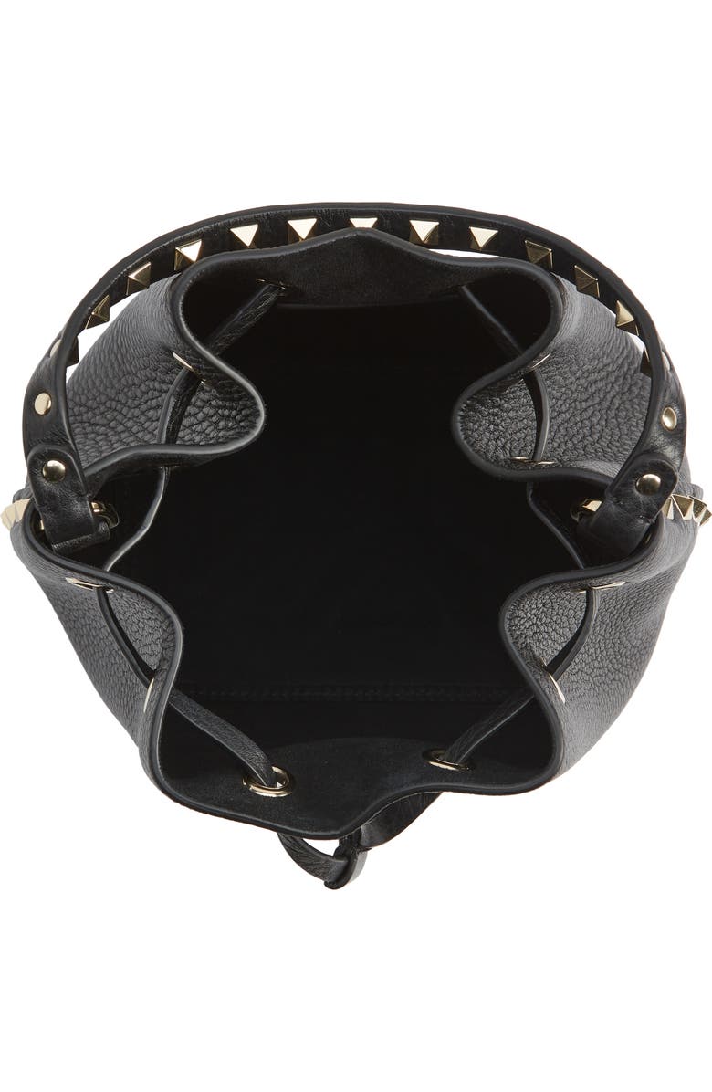 Valentino Garavani Rockstud Leather Bucket Bag, Alternate, color,