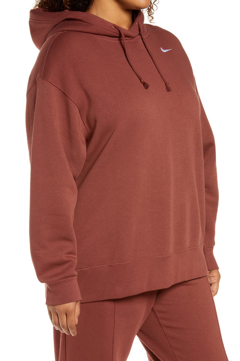 Fleece Hoodie, Alternate, color, DARK PONY/ WHITE