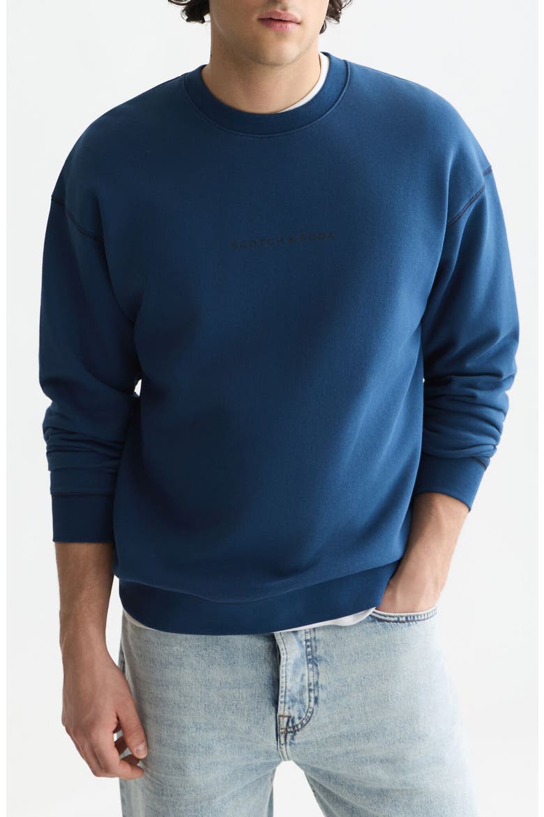 Relaxed Fit Cotton Sweatshirt, Main, color, ENSIGN BLUE