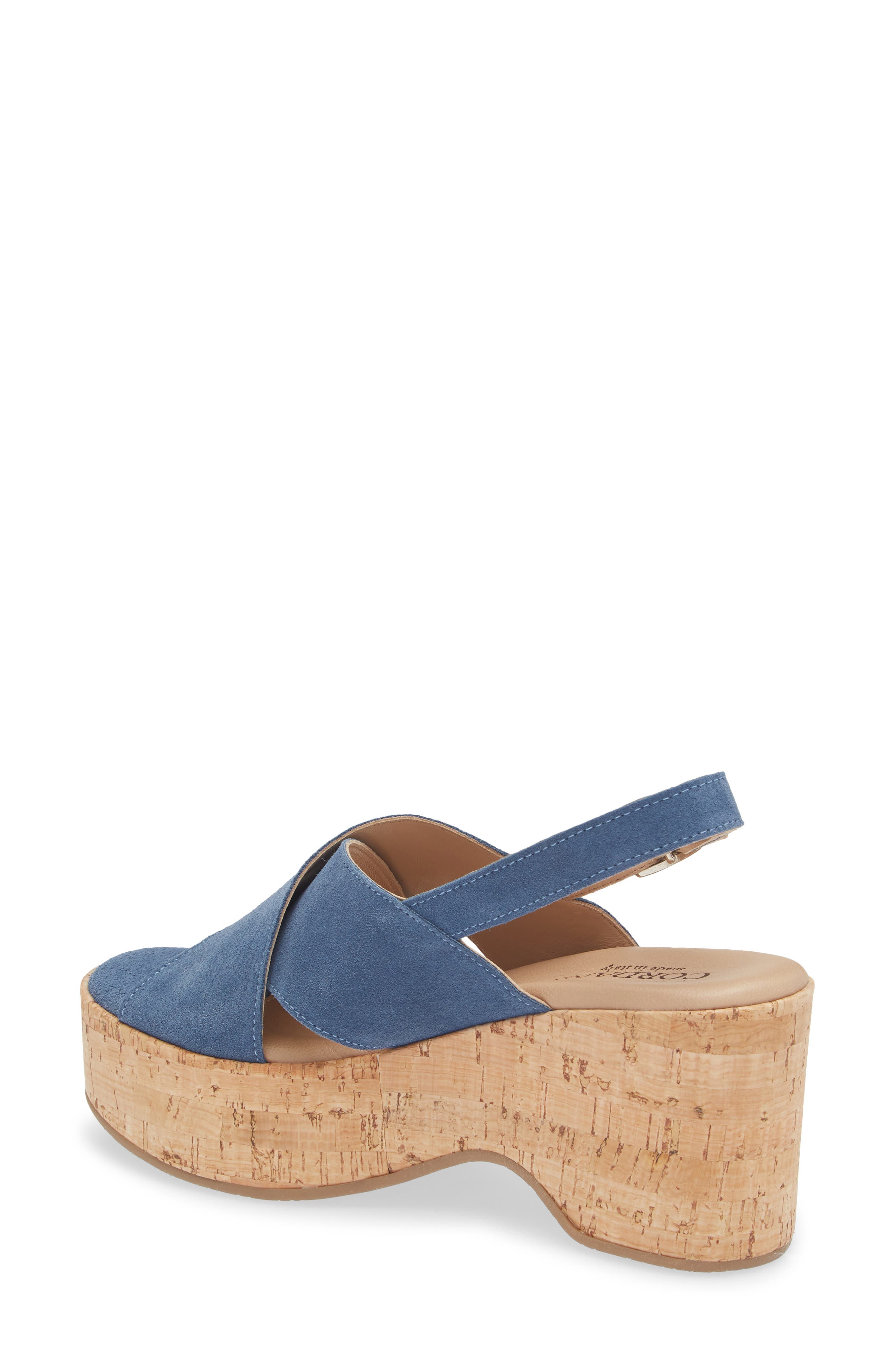Cordani Jovi Slingback Platform Sandal, Alternate, color, Bluette Suede