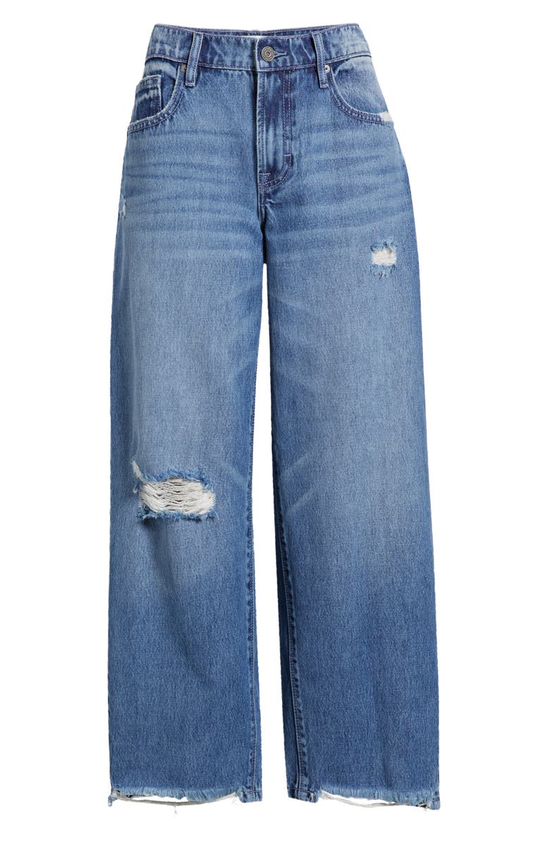 HIDDEN JEANS Baggy Distressed High Waist Wide Leg Jeans, Alternate, color, Dk Wash