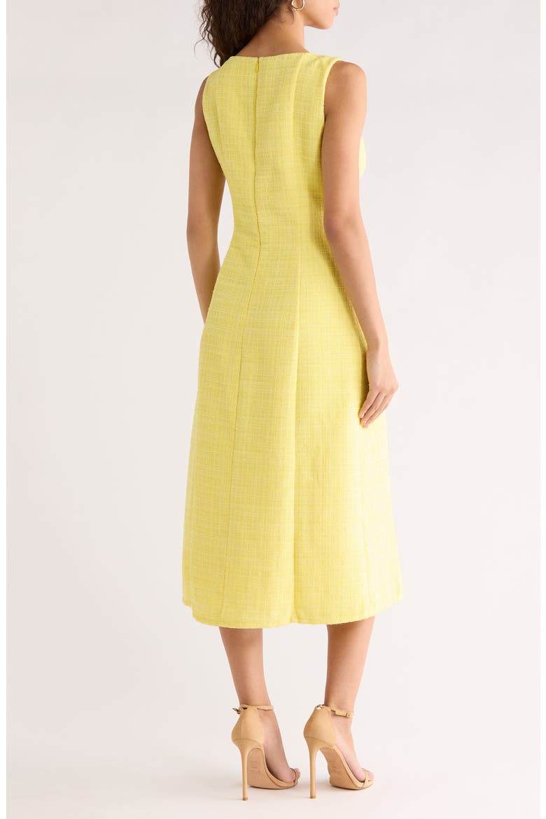 Adriella Sleeveless Tweed Dress, Alternate, color, YELLOW