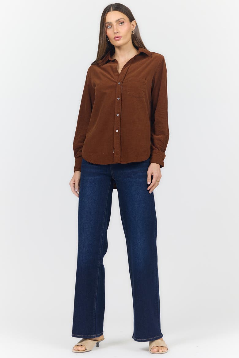 Galina Relaxed Button Up Shirt, Alternate, color, Cappuccino