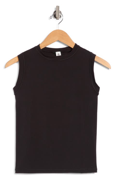 Clarissa Mock Neck Performance Fitted Tank