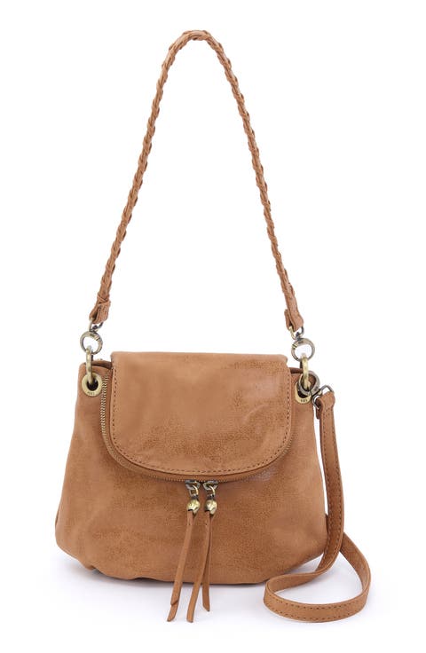 Fern Leather Zip Flap Crossbody Bag