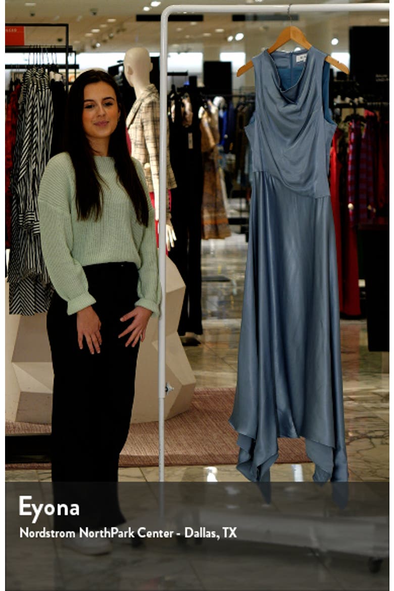Halle Handkerchief Hem Satin Gown video