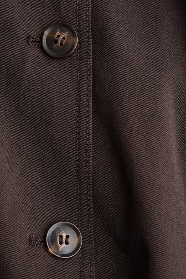 Belted Twill Coat, Alternate, color, Dark brown