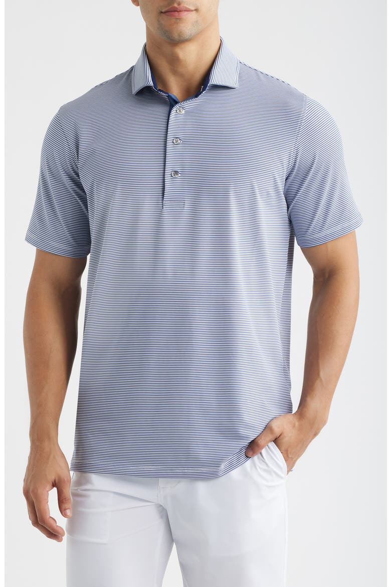 Saranac Stripe Performance Golf Polo, Main, color, ARCTIC/ FALCON
