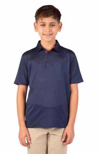 TailorByrd Kids' Honeycomb Jacquard Polo