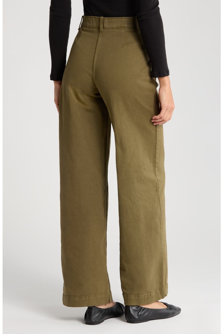 Ultra High Waist Patch Pocket Wide Leg Pants, Alternate, color, OLIVE BURNT