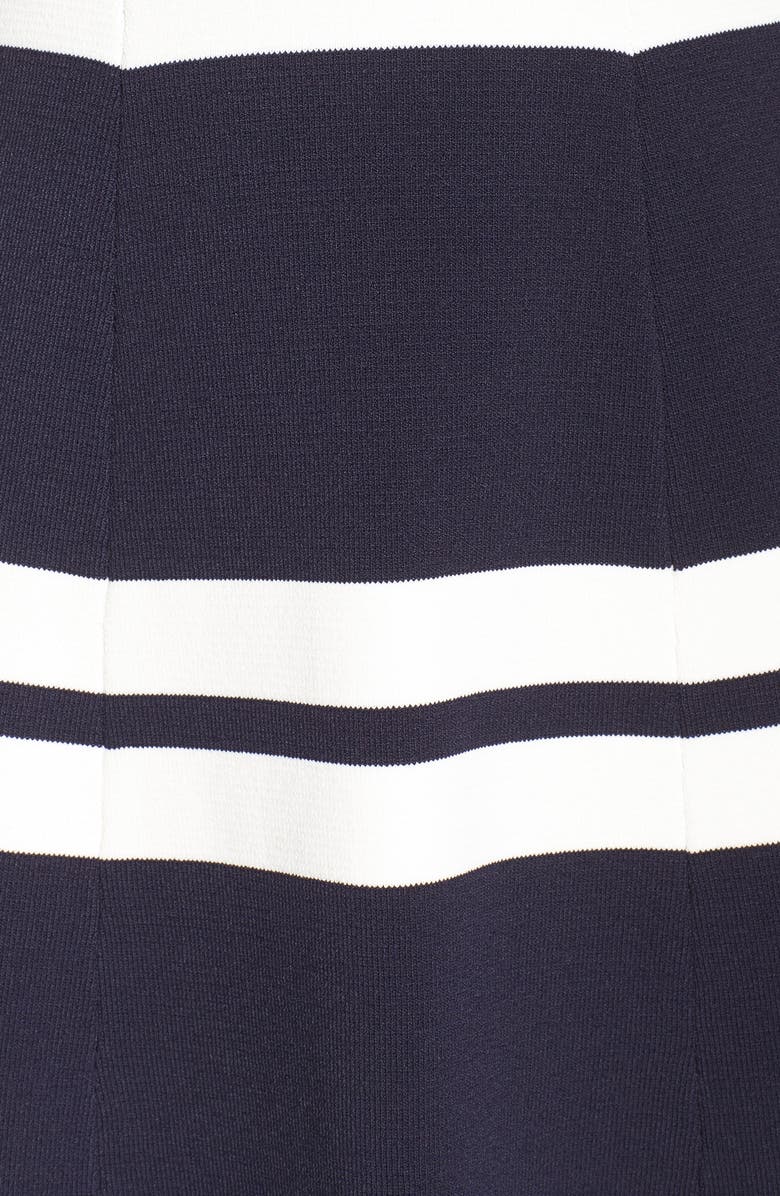 Eliza J Stripe Stretch Knit Fit & Flare Dress, Alternate, color,