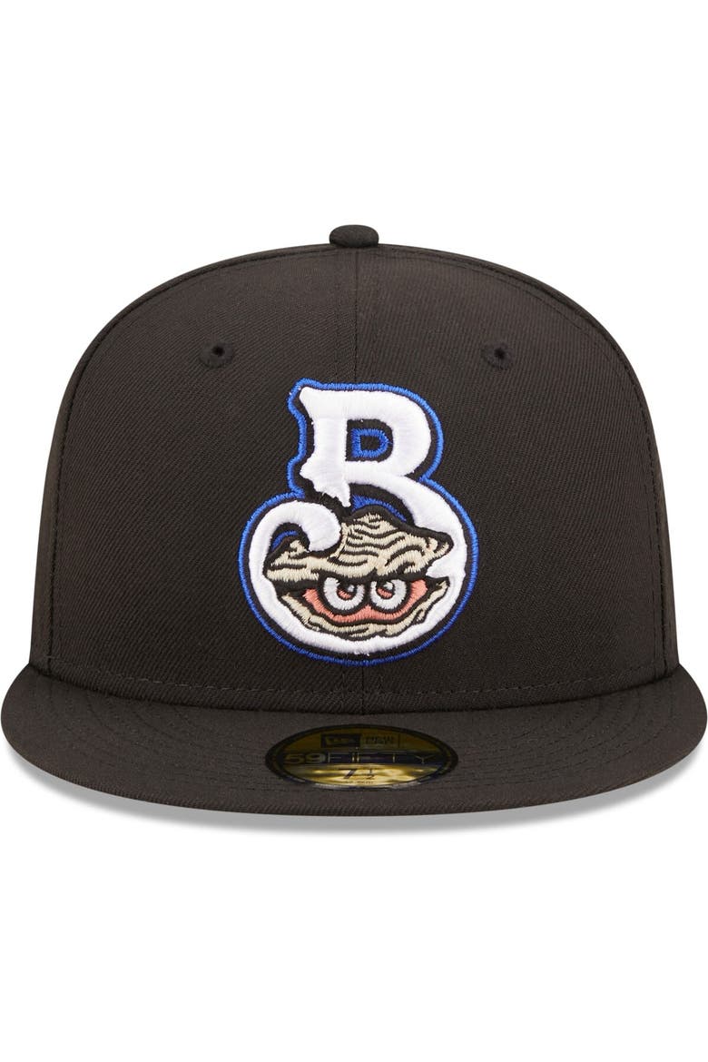 Men's New Era Black Biloxi Shuckers Authentic Collection 59FIFTY Fitted Hat, Alternate, color, Black
