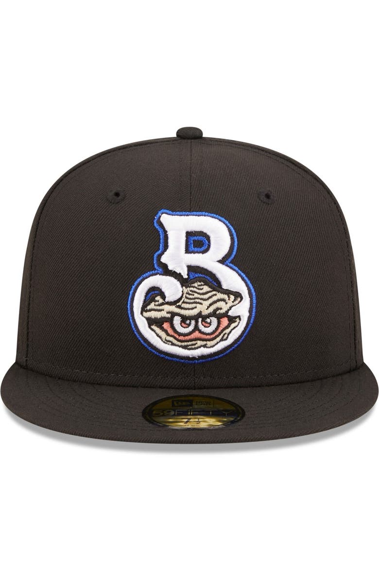New Era Men's New Era Black Biloxi Shuckers Authentic Collection 59FIFTY Fitted Hat, Alternate, color,