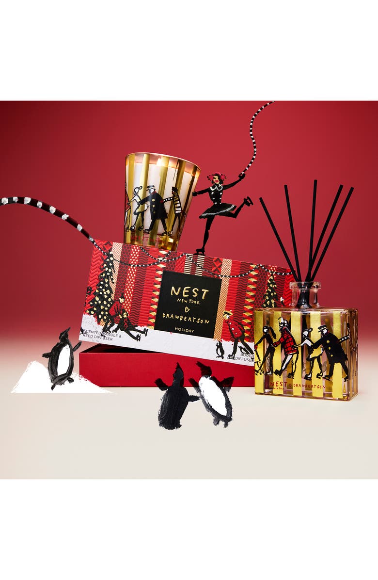 NEST New York x DRAWBERTSON Holiday Decorative Classic Candle & Reed Diffuser Set, Alternate, color,