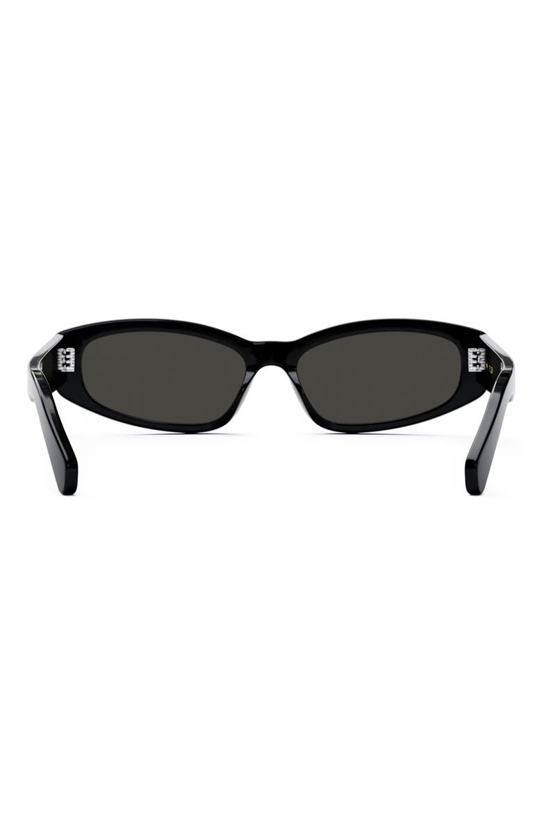 Bold 58mm Rectangular Sunglasses, Alternate, color, BLACK