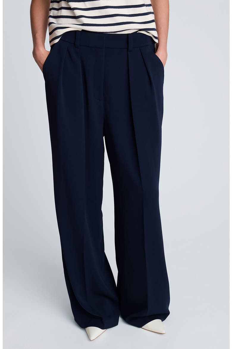 High Waist Wide Leg Pants, Main, color, DARK NAVY