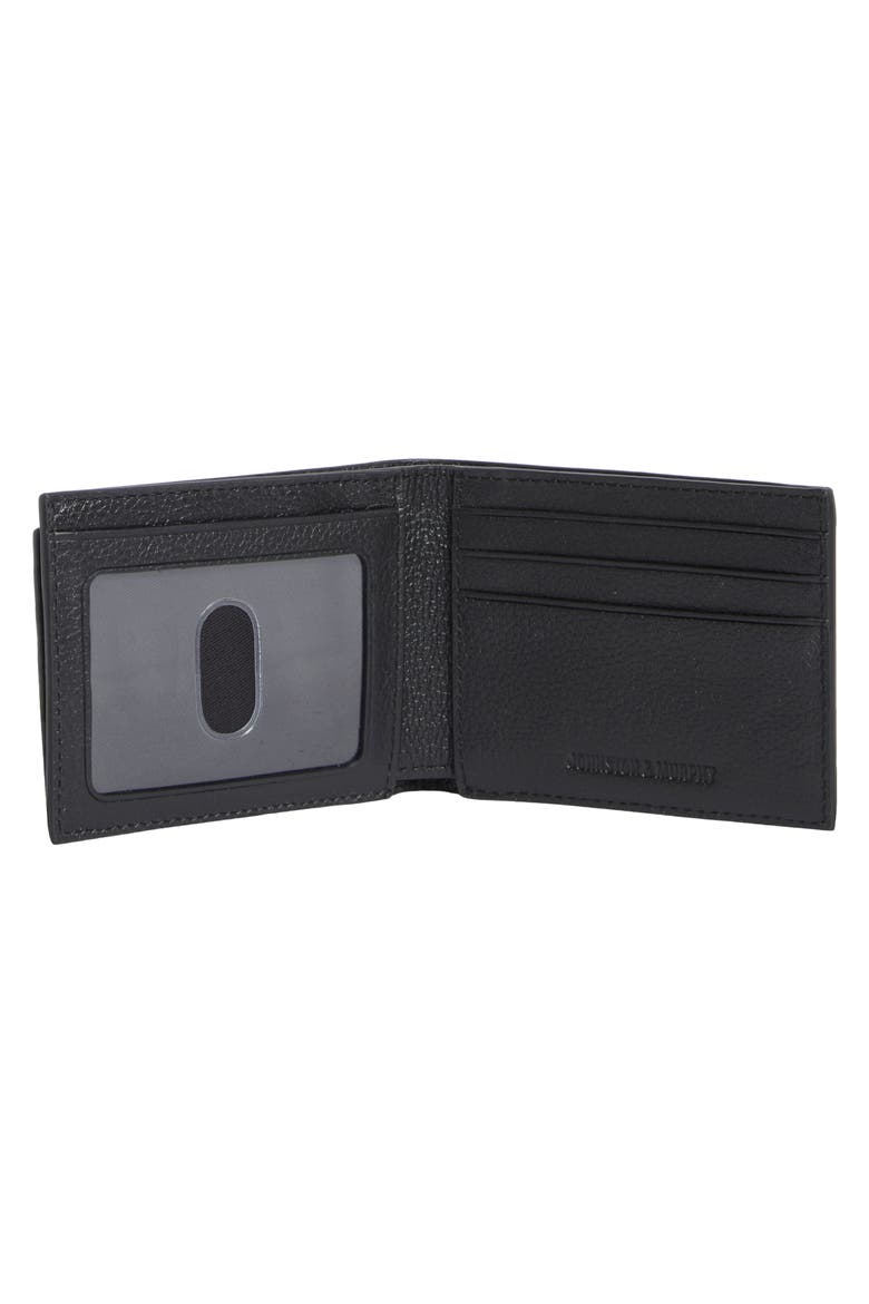 Sliding 2-in-1 Pebbled Leather Bifold Wallet, Alternate, color, BLACK