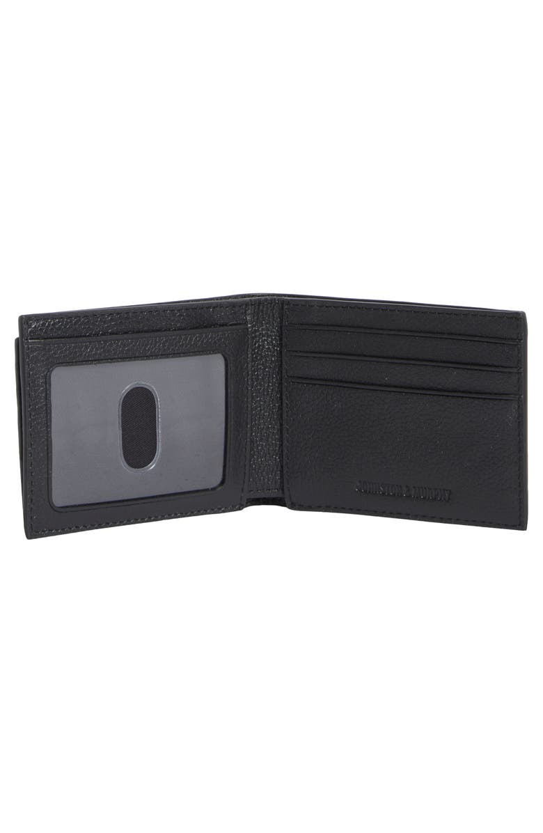 Johnston & Murphy Sliding 2-in-1 Pebbled Leather Bifold Wallet, Alternate, color, Black
