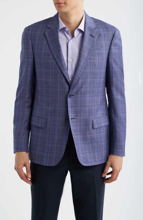 Purple & Grey Check Virgin Wool Sport Coat