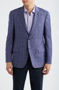 Emporio Armani Purple & Grey Check Virgin Wool Sport Coat