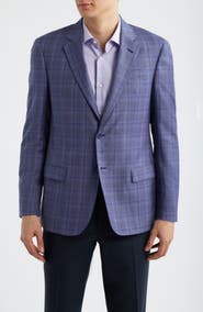 Emporio Armani Purple & Grey Check Virgin Wool Sport Coat