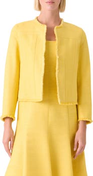 Akris punto Crop Silk & Cotton Shantung Jacket