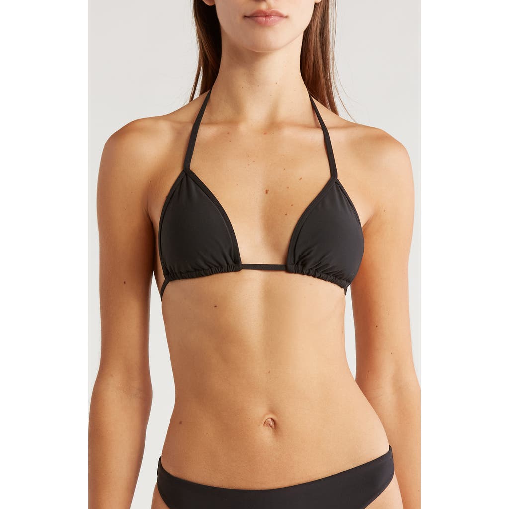 Volcom Simply Seamless Triangle Bikini Top In Black