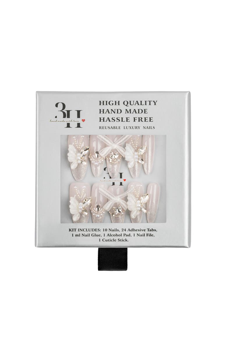 3H Nails Ethereal Wings Luxury Handmade Press On Nails, Alternate, color, Powder