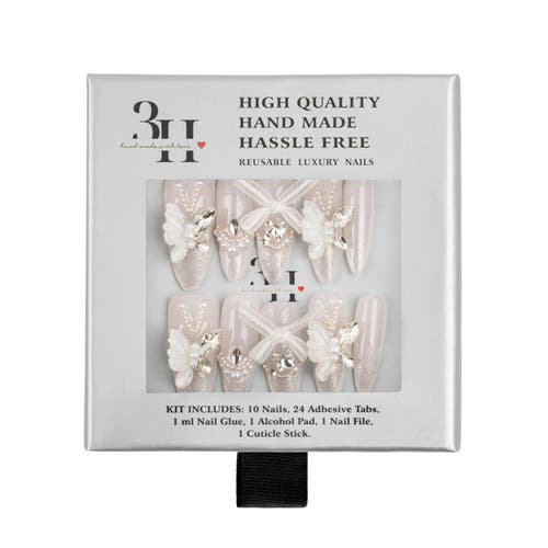 3h Nails Ethereal Wings Luxury Hand Made Press On Nails In White