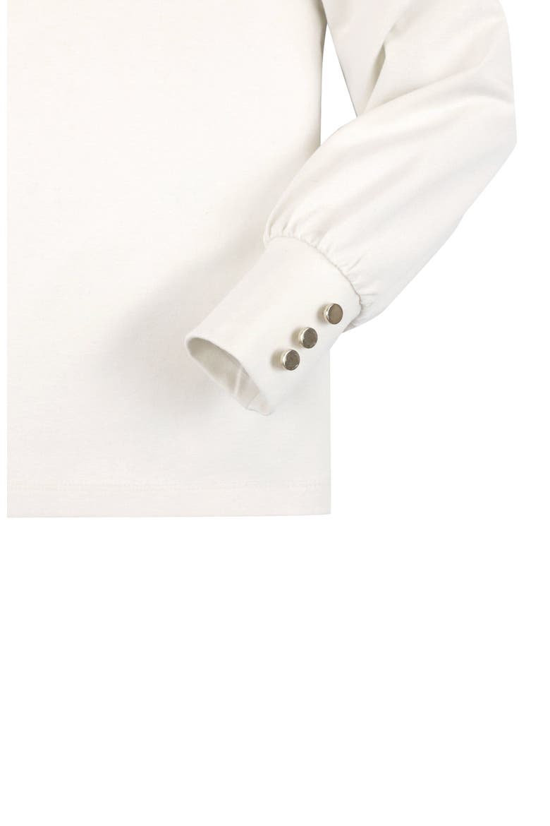 Kids' Long Sleeve Mock Neck Balloon Sleeve Top, Alternate, color, Soft White Mock Neck