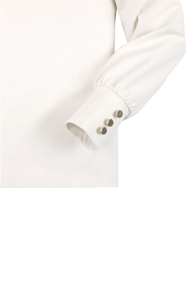Hope & Henry Kids' Long Sleeve Mock Neck Balloon Sleeve Top, Alternate, color, Soft White Mock Neck