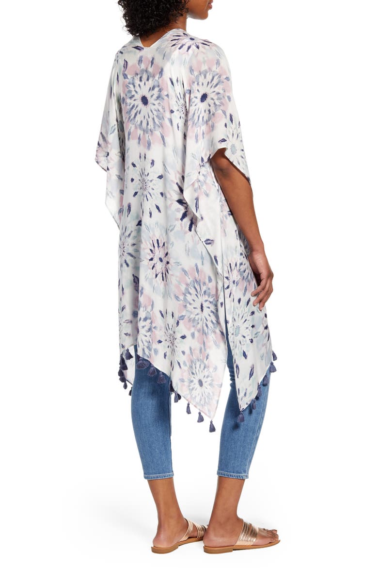 Print Tassel Duster, Alternate, color, BLUE KALEIDOSCOPE PRINT