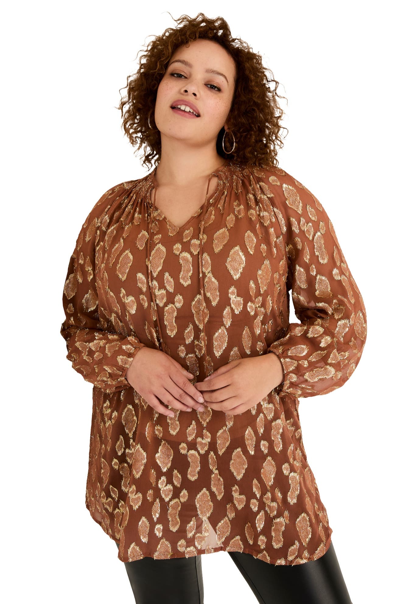 Metallic Print Blouse - image 5