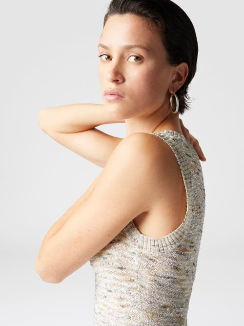 Missoni Slub-knit Mini Dress In White & Beige
