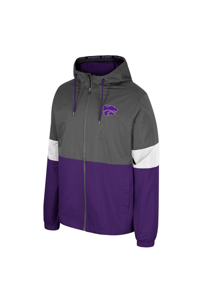 Men's Colosseum Charcoal Kansas State Wildcats Miles Full-Zip Jacket, Alternate, color, Charcoal