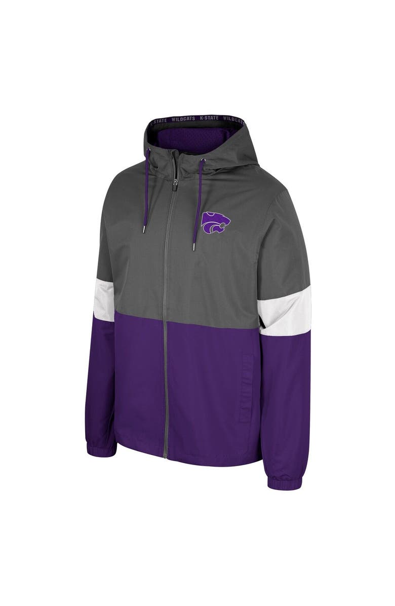 COLOSSEUM Men's Colosseum Charcoal Kansas State Wildcats Miles Full-Zip Jacket, Alternate, color, Charcoal