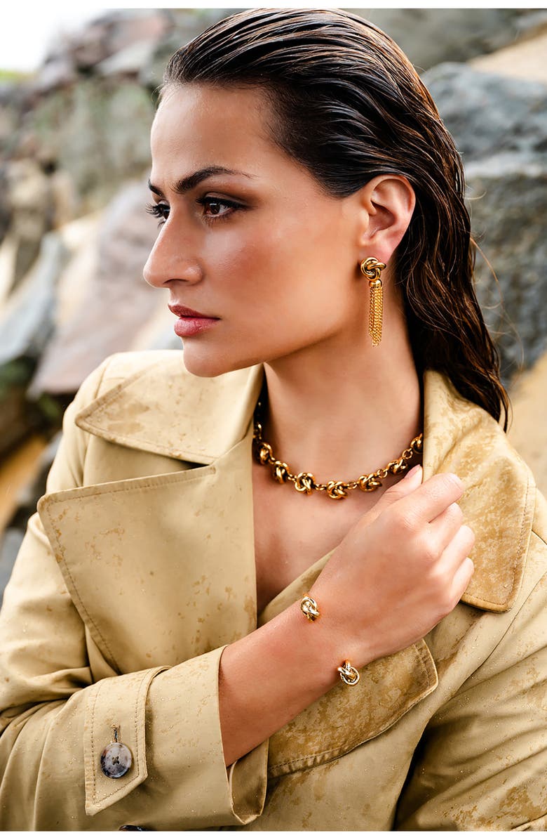 CHRISTINA CARUSO Tassel Knot Drop Earrings, Alternate, color, 14K Gold