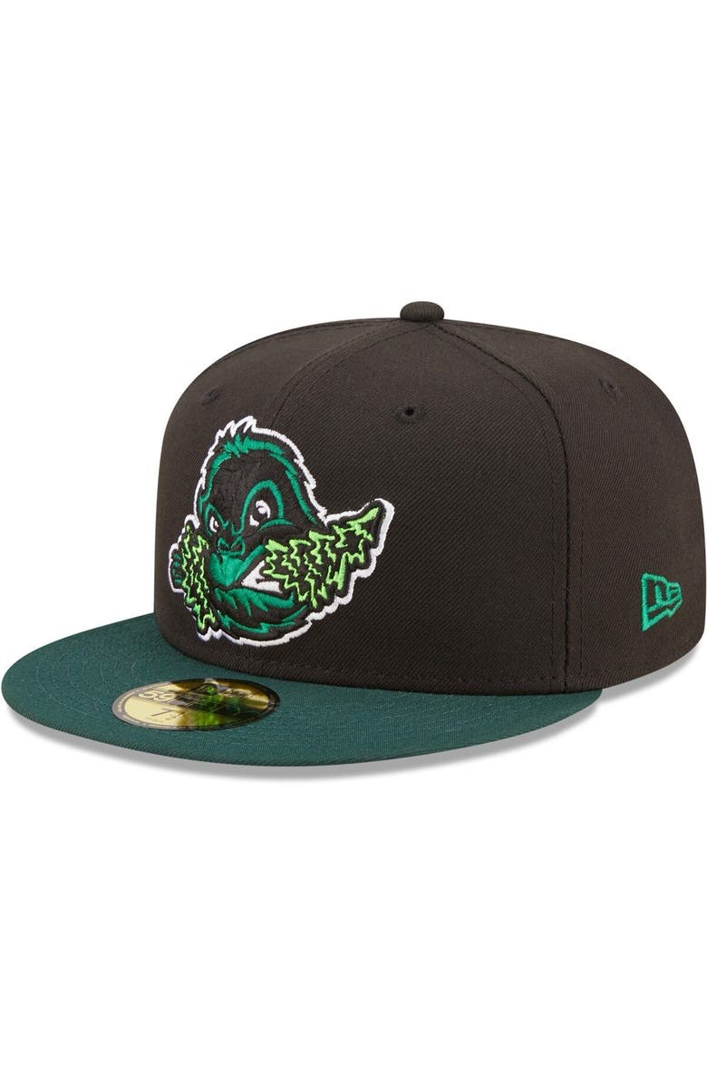 New Era Men's New Era Black Eugene Emeralds Authentic Collection 59FIFTY Fitted Hat, Alternate, color, Black