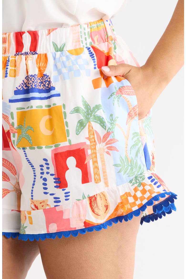 Petroli Town Ruffle Shorts, Alternate, color, ORG-PNK-WHT