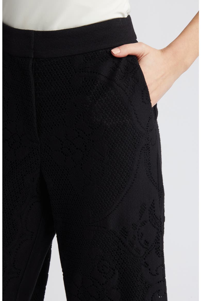 Anisa Lace Wide Leg Crop Pants, Alternate, color, BLACK