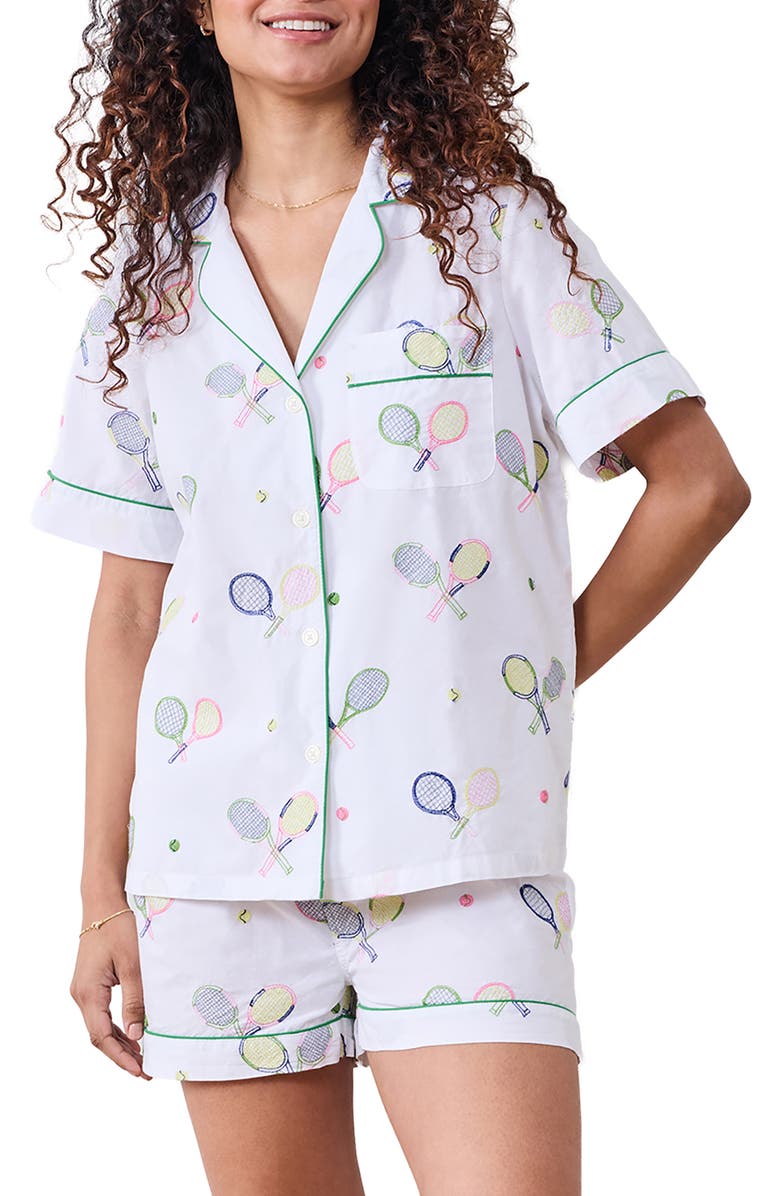 Printfresh Short Organic Cotton Pajamas Set, Main, color, Cloud