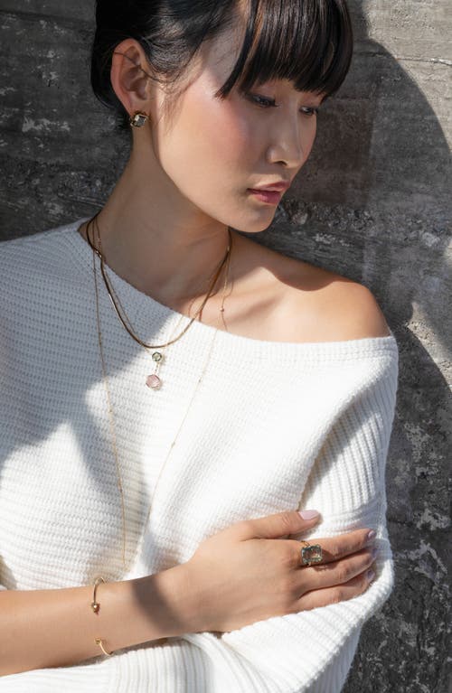 Bony Levy Green Amethyst Stud Earrings In Burgundy