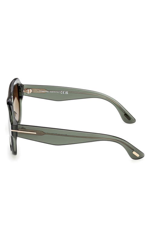 Tom Ford Rhonda 56mm Gradient Pilot Sunglasses In Green