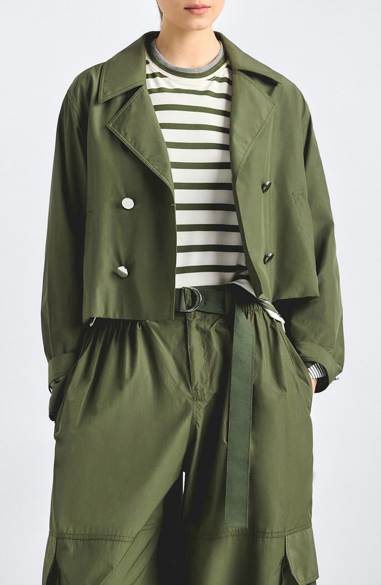 Derek Lam 10 Crosby Renata Double Breasted Crop Trench Coat, Main, color, 