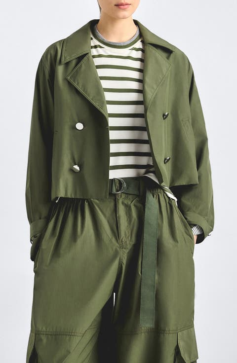 Renata Double Breasted Crop Trench Coat