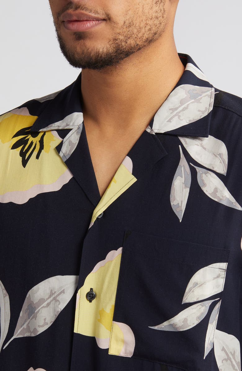 HUGO Ellino Camp Shirt, Alternate, color, Dark Blue