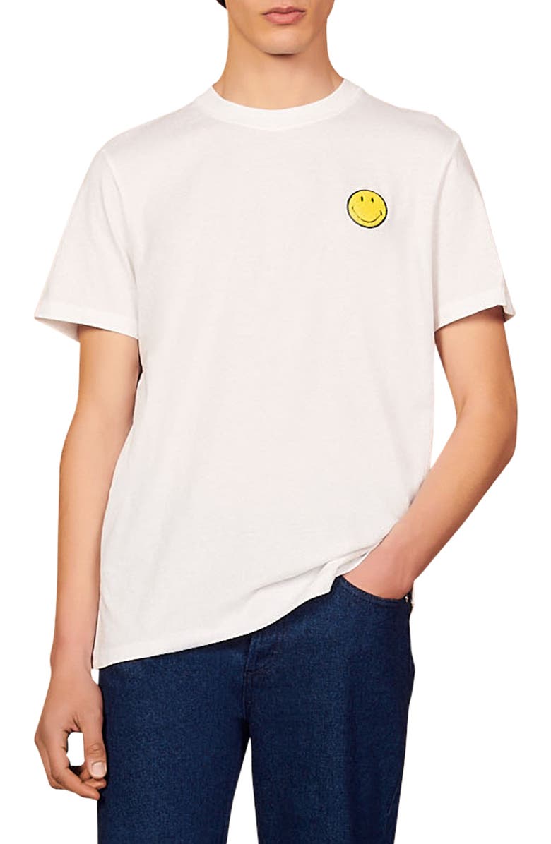 SANDRO x Smiley<sup>®</sup> Patch T-Shirt, Main, color, 