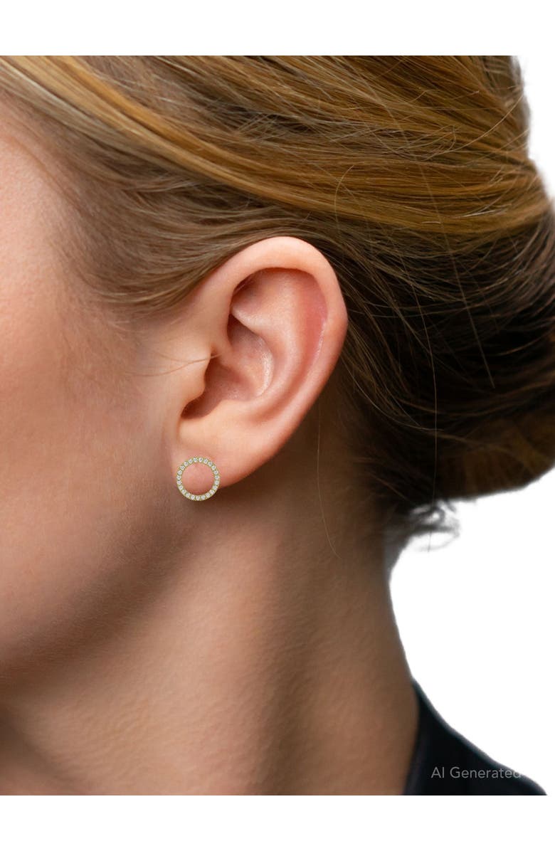 Bliss Diamond 1/4Ct Circle Diamond Earrings in White, Yellow, or Gold Lab Grown, Alternate, color, 10K Yellow Gold