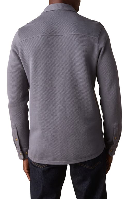 The Normal Brand Looped Terry Button-up Shirt In Blue