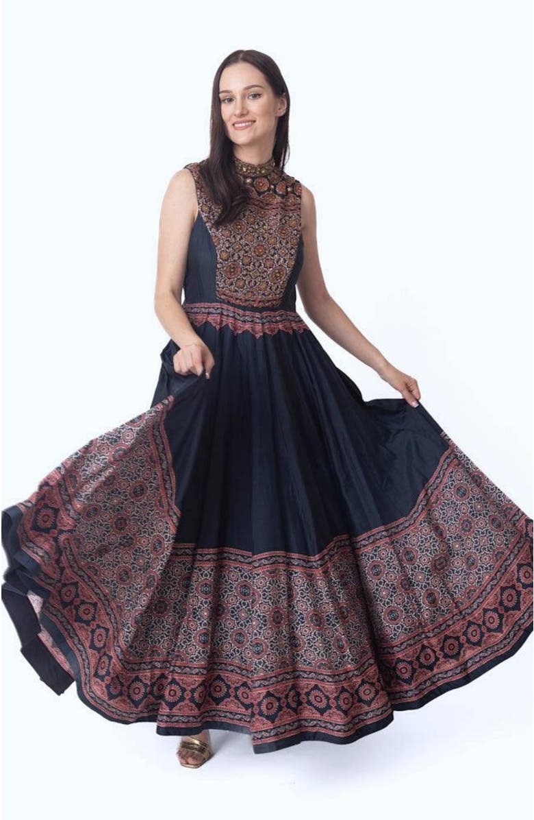 RAAS Kamila High Neck Gown Embroidered, Alternate, color,